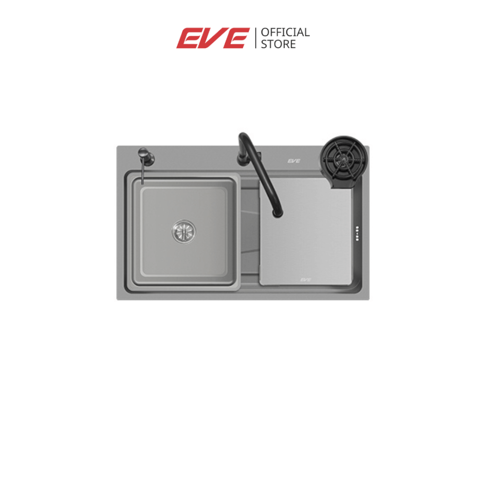 ซิงค์ล้างจาน 1 หลุม EVE UNITY 800/490 ขนาด 80 ซม. สีเทาไทเทเนียม 